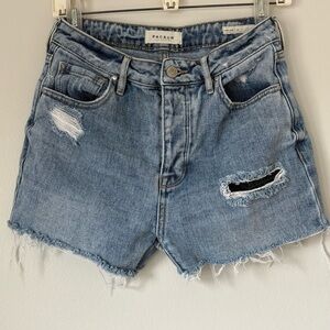 PacSun Women's Distressed Blue Denim Shorts